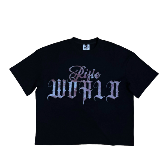 black tee pinkred rifle world